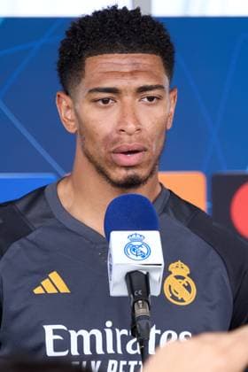 Jude Bellingham of Real Madrid CF during the team training session at the Real Madrid Open Media Day ahead of the UEFA Champions League Final against Borussia Dortmund at Valdebebas training ground on May 27, 2024 in Madrid, Spain (Photo by: LGM Panoramic) FOOTBALL : media day - Real Madrid - 27 05 2024 LGM Panoramic 
