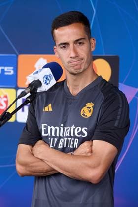 Lucas Vazquez of Real Madrid CF during the team training session at the Real Madrid Open Media Day ahead of the UEFA Champions League Final against Borussia Dortmund at Valdebebas training ground on May 27, 2024 in Madrid, Spain (Photo by: LGM Panoramic) FOOTBALL : media day - Real Madrid - 27 05 2024 LGM Panoramic 