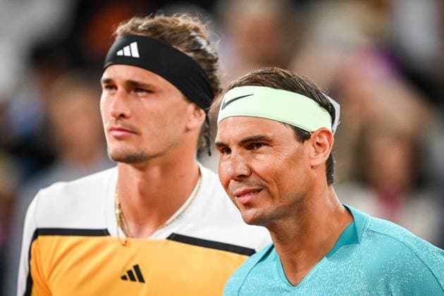 May 27, 2024, Paris, France, France: Alexander ZVEREV of Germany and Rafael NADAL of Spain during the second day of Roland-Garros 2024, French Open 2024, Grand Slam tennis tournament at the Roland-Garros Stadium on May 27, 2024 in Paris, France. Paris France - ZUMAm308 20240527_zsp_m308_005 Copyright: xMatthieuxMirvillex