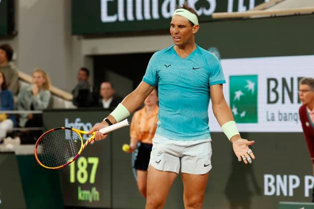 May 27, 2024, Paris, Paris, France: Rafael Nadal (ESP) react during the tennis Grand Slamt of Roland Garros 2024, day 1, match between Alexander Zverev (GER) and Rafael Nadal (ESP) at Roland Garros Stadium - on May 23 2024.Paris - France Paris France - ZUMAb253 20240527_zsp_b253_076 Copyright: xLoicxBaratouxx