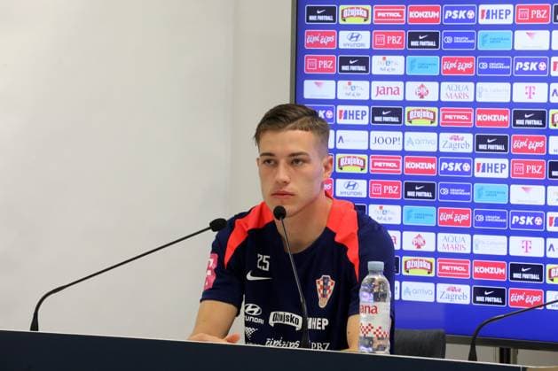 Croatia National Football Team - press conference, PK, Pressekonferenz Croatia s football player Luka Sucic attend a press conference at HNK Rijeka Stadium in Rijeka, Croatia, on May 27, 2024. GoranxKovacic PIXSELL