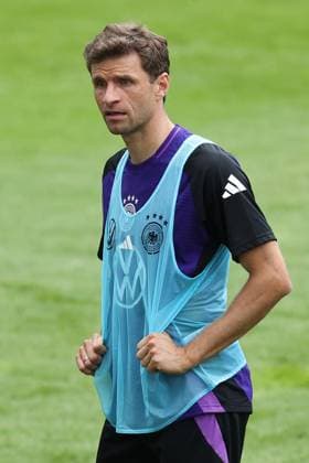 European Championship soccer training camp public training session on 27 05 2024 at Ernst Abbe Sportfeld in Jena Thomas Müller Germany xMSx
