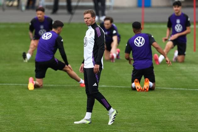 European Championship soccer training camp public training session on 27 05 2024 at Ernst Abbe Sportfeld in Jena Julian Nagelsmann national coach head coach Germany xMSx