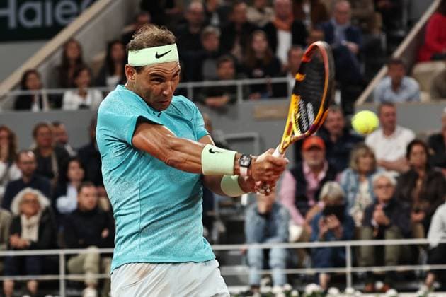 Rafael Nadal, ESP, during first round of 2024 French Open at Roland Garros, Paris, 27 05 2024