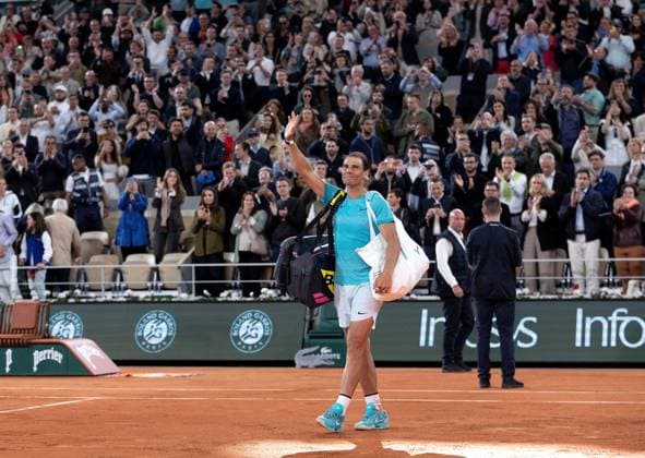 Rafael Nadal of Spain leaves court for the final time following his loss French Open Tennis, Day 2, Tennis, Roland Garros, Paris, France - 27 May 2024  Copyright: xEllaxLing Shutterstockx 14506170q