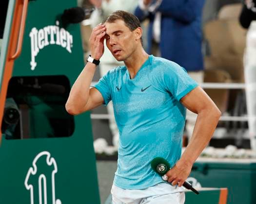 Rafael Nadal ESP holds a speech after his defeat, Emotion Tennis French Open 2024 Roland Garros Paris France 27 May 2024 Copyright: xJuergenxHasenkopfx