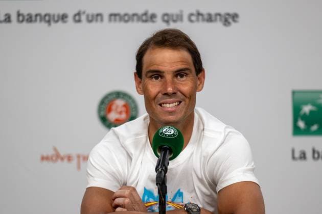 (240528) -- PARIS, May 28, 2024 -- Rafael Nadal of Spain reacts on the press conference, PK, Pressekonferenz after the men s singles 1st round match against Alexander Zverev of Germany at the French Open tennis tournament at Roland Garros, Paris, France, May 27, 2024. ) (SP)FRANCE-PARIS-TENNIS-FRENCH OPEN-MEN S SINGLES MengxDingbo 