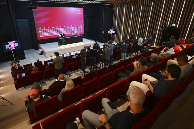 Squad Announcement UEFA EURO, EM, Europameisterschaft,Fussball 2024 TUBIZE, BELGIUM - MAY 28 : Belgian national coach Domenico Tedesco talking to the press during a press conference, PK, Pressekonferenz to announce his player selection to compete in the UEFA Euro 2024 tournament in Germany on May 28, 2024 in Tubize, Belgium, 28 05 2024 Tubize Belgium  Copyright: xVincentxKalutx