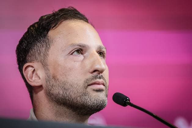 Belgium s head coach Domenico Tedesco pictured during a press conference, PK, Pressekonferenz of Belgian national soccer team Red Devils to announce the selection for the UEFA EURO, EM, Europameisterschaft,Fussball 2024 European Soccer Championship, Tuesday 28 May 2024, in Tubize. BRUNOxFAHY  x93508407x