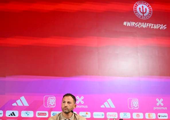 Squad Announcement UEFA EURO, EM, Europameisterschaft,Fussball 2024 TUBIZE, BELGIUM - MAY 28 : Belgian national coach Domenico Tedesco talking to the press during a press conference, PK, Pressekonferenz to announce his player selection to compete in the UEFA Euro 2024 tournament in Germany on May 28, 2024 in Tubize, Belgium, 28 05 2024 Tubize Belgium  Copyright: xVincentxKalutx