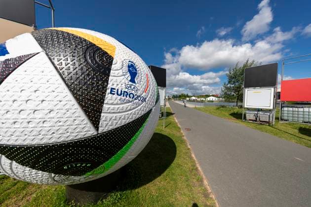 Report 28 05 2024 adidas in Herzogenaurach prepares for the arrival of the mens national team Throughout the World Of Sports, the official match ball Football Love welcomes visitors Herzogenaurach Bavaria Germany