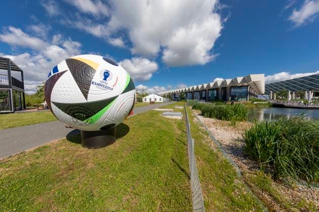 Report 28 05 2024 adidas in Herzogenaurach prepares for the arrival of the mens national team Throughout the World Of Sports, the official match ball Football Love welcomes visitors Herzogenaurach Bavaria Germany