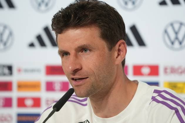 Thomas Müller Germany Germany in the press conference Blankenhain 28 05 2024 Press conference of the German national team for the European Championship preparation, Golf Resort Weimarer Land