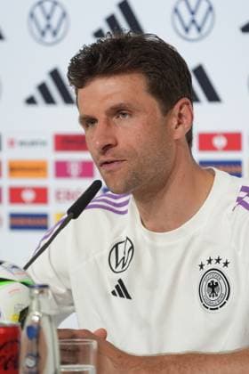 Thomas Müller Germany Germany in the press conference Blankenhain 28 05 2024 Press conference of the German national team for the European Championship preparation, Golf Resort Weimarer Land