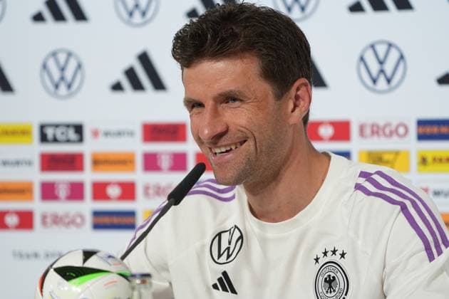 Thomas Müller Germany Germany in the press conference Blankenhain 28 05 2024 Press conference of the German national team for the European Championship preparation, Golf Resort Weimarer Land