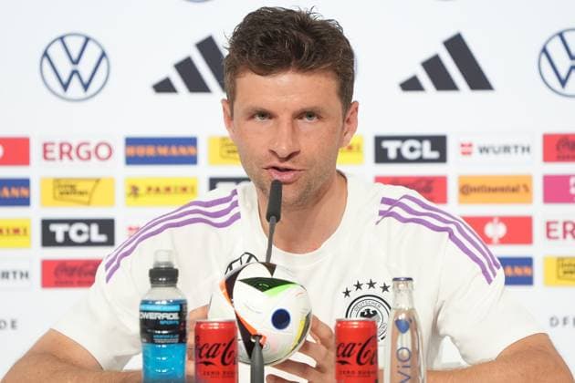 Thomas Müller Germany Germany in the press conference Blankenhain 28 05 2024 Press conference of the German national team for the European Championship preparation, Golf Resort Weimarer Land