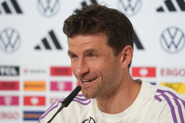 Thomas Müller Germany Germany in the press conference Blankenhain 28 05 2024 Press conference of the German national team for the European Championship preparation, Golf Resort Weimarer Land
