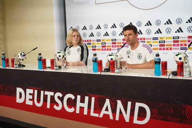 Thomas Müller Germany Germany in the press conference Blankenhain 28 05 2024 Press conference of the German national team for the European Championship preparation, Golf Resort Weimarer Land