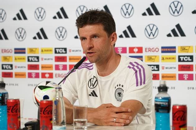 Thomas Müller Germany Germany in the press conference Blankenhain 28 05 2024 Press conference of the German national team for the European Championship preparation, Golf Resort Weimarer Land