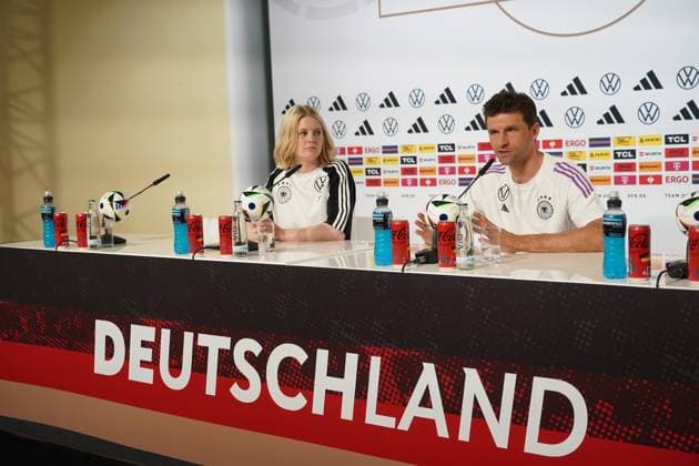 Thomas Müller Germany Germany in the press conference Blankenhain 28 05 2024 Press conference of the German national team for the European Championship preparation, Golf Resort Weimarer Land