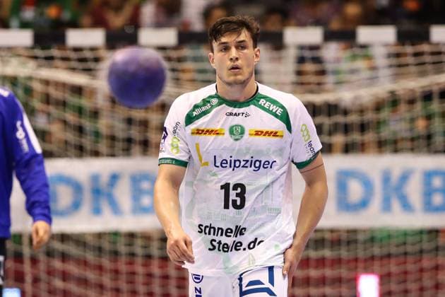 Matej Klima SC DHFK Leipzig,13 Handball Bundesliga season 2023 2024 SC Magdeburg vs SC DHFK Leipzig at the GETEC Arena in Magdeburg single image,action,handball,Germany,26 05 2024
