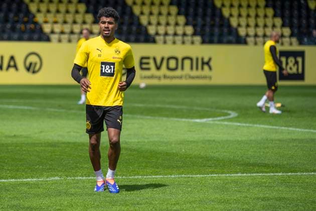 Training Borussia Dortmund, 28 05 2024 Ian Maatsen Borussia Dortmund, 22 Training session of Borussia Dortmund on 28 05 2024 before the UEFA Champions League final against Real Madrid, training ground Hohenbuschei, Dortmund DFL regulations prohibit any use of photographs as image sequences and or quasi video Copyright: xBEAUTIFULxSPORTS Meuselx