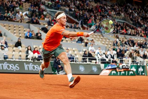 TENNIS - French Open 2024 PARIS,FRANCE,28.MAY.24 - TENNIS - ATP, Tennis Herren World Tour, French Open, Roland Garros, Grand Slam. Image shows Casper Ruud (NOR).  GEPAxpictures xPatrickxSteiner