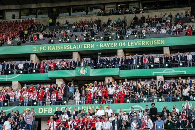 Soccer Berlin 25 05 2024 DFB Cup Final 1 FC Kaiserslautern Bayer 04 Leverkusen 0 1 Bayer 04 Leverkusen wins the German Cup 2024 VIP stand Olympiastadion Berlin Sports venue