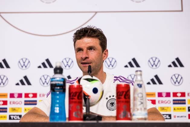 DFB Training Camp Press Conference 28 05 2024 Thomas Müller Germany DFB Training Camp Press Conference Blankenhain, Golf Spa Resort Weimarer Land on 28 05 2024 Copyright: xBEAUTIFULxSPORTS Wunderlx
