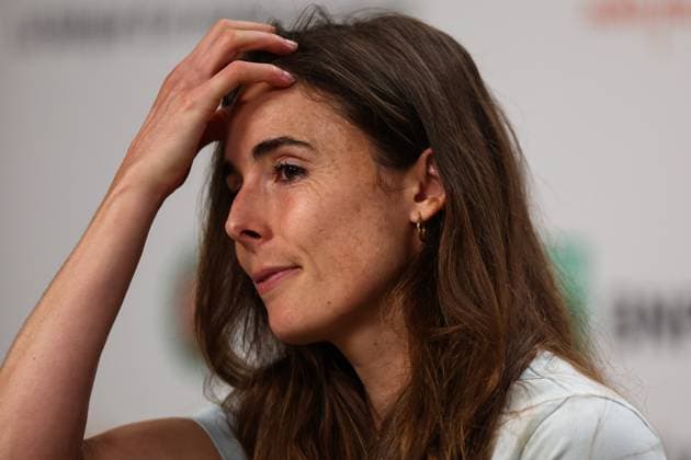 2024 French Open - Day 3 Alize Cornet is speaking during a press conference, PK, Pressekonferenz after her loss against Zheng Qinwen in the Women s Singles first-round match on Day Three of the 2024 French Open at Roland Garros in Paris, France, on May 28, 2024, at her last tournament of her professional career. Paris France  Copyright: xIbrahimxEzzatx originalFilename:ezzat-notitle240528_np214.jpg