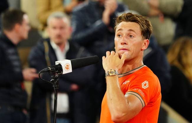 Casper Ruud after his first round win French Open Tennis, Day 3, Tennis, Roland Garros, Paris, France - 28 May 2024  Copyright: xJavierxGarcia Shutterstockx 14506171cl