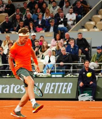 Casper Ruud plays a shot through his legs during his first round win French Open Tennis, Day 3, Tennis, Roland Garros, Paris, France - 28 May 2024  Copyright: xJavierxGarcia Shutterstockx 14506171ct