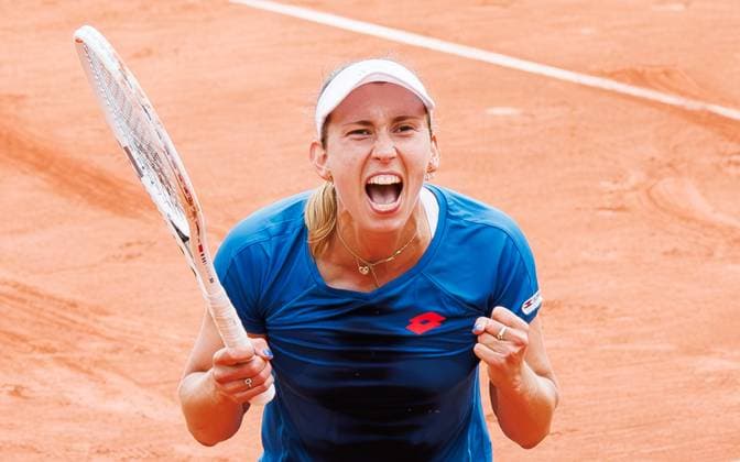 Tennis, French Open, Tag 3 Belgian Elise Mertens celebrates after a tennis match between Belgian Mertens and Argentinian Carle, in the first round of the women s singles, at the Roland Garros French Open tennis tournament, in Paris, France, Tuesday 28 May 2024. This year s tournament takes place from 26 May to 09 June. BENOITxDOPPAGNE  x93531492x