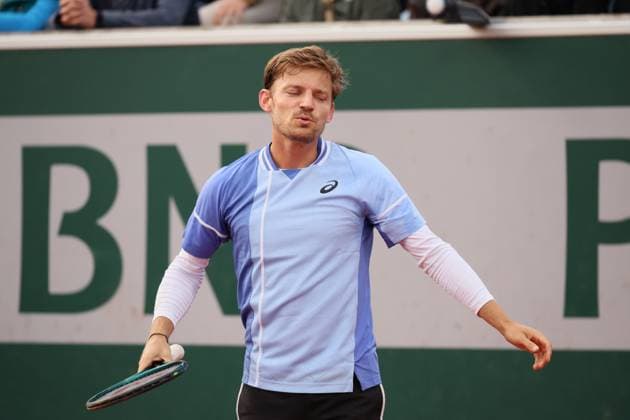 Tennis, French Open, Tag 3 Belgian David Goffin pictured in action during a tennis match between Belgian Goffin and French Perricard, in the first round of the men s singles, at the Roland Garros French Open tennis tournament, in Paris, France, Tuesday 28 May 2024. This year s tournament takes place from 26 May to 09 June. BENOITxDOPPAGNE  x93534443x