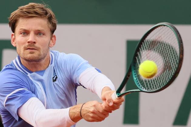 Tennis, French Open, Tag 3 Belgian David Goffin pictured in action during a tennis match between Belgian Goffin and French Perricard, in the first round of the men s singles, at the Roland Garros French Open tennis tournament, in Paris, France, Tuesday 28 May 2024. This year s tournament takes place from 26 May to 09 June. BENOITxDOPPAGNE  x93534445x