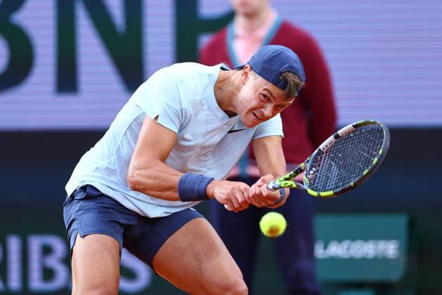 Tennis, French Open, Tag 3 2024.05.28 Paryz Tenis French Open Roland Garros 2024 Daniel Evans - Holger Rune N Z Holger Rune Foto Pawel Andrachiewicz PressFocus 2024.05.28 Paris Tennis French Open Roland Garros 2024 Daniel Evans - Holger Rune Holger Rune Photo Pawel Andrachiewicz PressFocus NEWSPIX.PL --- Newspix.pl POLAND OUT!  20240528_PF_PA384