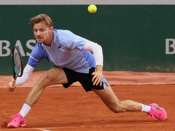 Tennis, French Open, Tag 3 Belgian David Goffin pictured in action during a tennis match between Belgian Goffin and French Perricard, in the first round of the men s singles, at the Roland Garros French Open tennis tournament, in Paris, France, Tuesday 28 May 2024. This year s tournament takes place from 26 May to 09 June. BENOITxDOPPAGNE  x93535808x