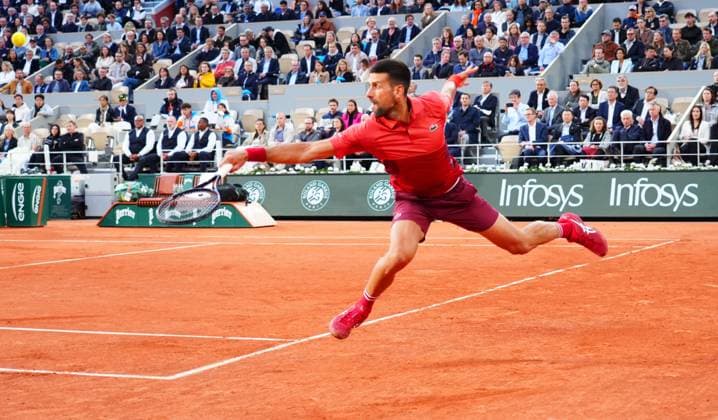 Tennis, French Open, Tag 3 Novak Djokovic in first round action French Open Tennis, Day 3, Tennis, Roland Garros, Paris, France - 28 May 2024  Copyright: xJavierxGarcia Shutterstockx 14506171gc