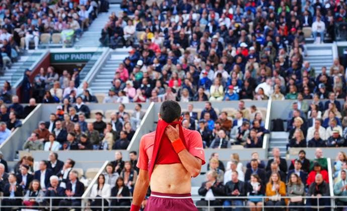 Tennis, French Open, Tag 3 Sport Bilder des Tages Novak Djokovic in first round action French Open Tennis, Day 3, Tennis, Roland Garros, Paris, France - 28 May 2024  Copyright: xJavierxGarcia Shutterstockx 14506171gb