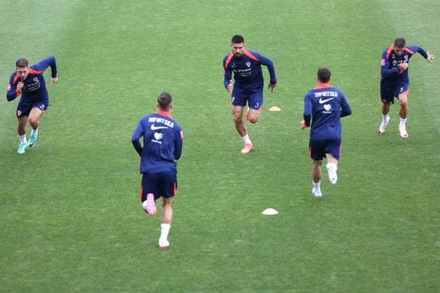 Croatia National Football Team - preparations for the UEFA EURO, EM, Europameisterschaft,Fussball 2024 Marco Pasalic, Martin Erlic and Luka Ivanusec of Croatia during training session of the Croatian national football team at the HNK Rijeka stadium in Rijeka, Croatia, on May 28, 2024. as part of preparations for the UEFA Euro 2024. NelxPavletic PIXSELL