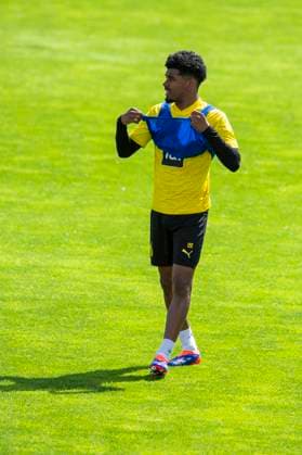 Training Borussia Dortmund, 28 05 2024 Ian Maatsen Borussia Dortmund, 22 Training session of Borussia Dortmund on 28 05 2024 before the UEFA Champions League final against Real Madrid, training ground Hohenbuschei, Dortmund DFL regulations prohibit any use of photographs as image sequences and or quasi video Copyright: xBEAUTIFULxSPORTS Meuselx