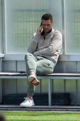 Training Borussia Dortmund, 28 05 2024 Sebastian Kehl talks on the phone during the training session of Borussia Dortmund on 28 05 2024 before the UEFA Champions League final against Real Madrid, training ground Hohenbuschei, Dortmund DFL regulations prohibit any use of photographs as image sequences and or quasi video Copyright: xBEAUTIFULxSPORTS Meuselx