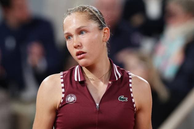 (240529) -- PARIS, May 29, 2024 -- Erika Andreeva of Russia reacts during the women s singles first round match between Aryna Sabalenka of Belarus and Erika Andreeva of Russia at the French tennis tournament at Roland Garros in Paris, France, on May 28, 2024. ) (SP)FRANCE-PARIS-TENNIS-FRENCH OPEN-WOMEN S SINGLES GaoxJing 