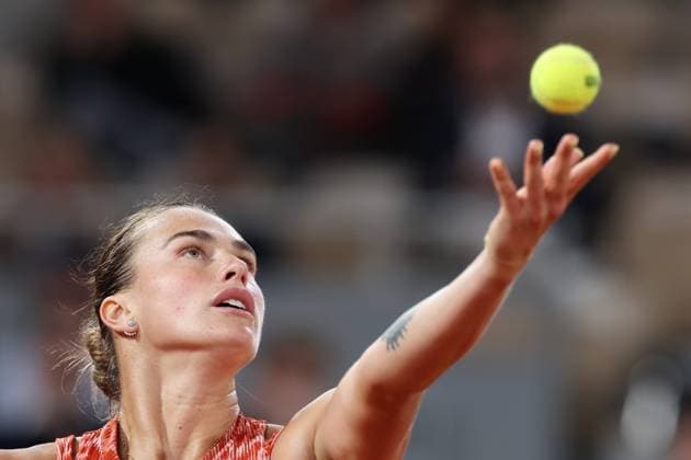 (240529) -- PARIS, May 29, 2024 -- Aryna Sabalenka of Belarus serves during the women s singles first round match between Aryna Sabalenka of Belarus and Erika Andreeva of Russia at the French tennis tournament at Roland Garros in Paris, France, on May 28, 2024. ) (SP)FRANCE-PARIS-TENNIS-FRENCH OPEN-WOMEN S SINGLES GaoxJing 