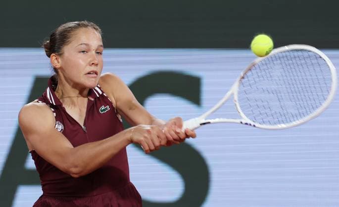 (240529) -- PARIS, May 29, 2024 -- Erika Andreeva of Russia hits a return during the women s singles first round match between Aryna Sabalenka of Belarus and Erika Andreeva of Russia at the French tennis tournament at Roland Garros in Paris, France, on May 28, 2024. ) (SP)FRANCE-PARIS-TENNIS-FRENCH OPEN-WOMEN S SINGLES GaoxJing 
