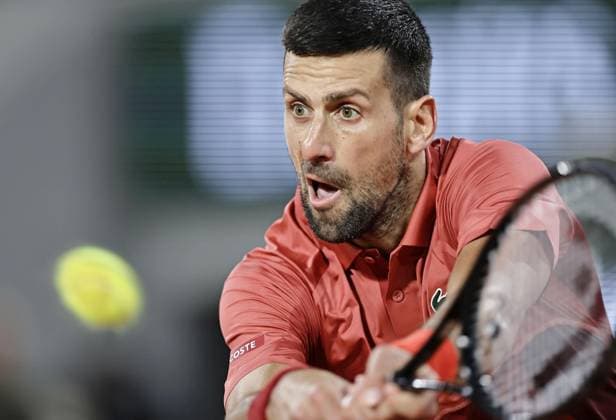 Tennis: French Open Novak Djokovic of Serbia plays against Pierre-Hugues Herbert of France in a men s singles first-round match at the French Open tennis tournament in Paris on May 28, 2024.  A14AA0002930774P