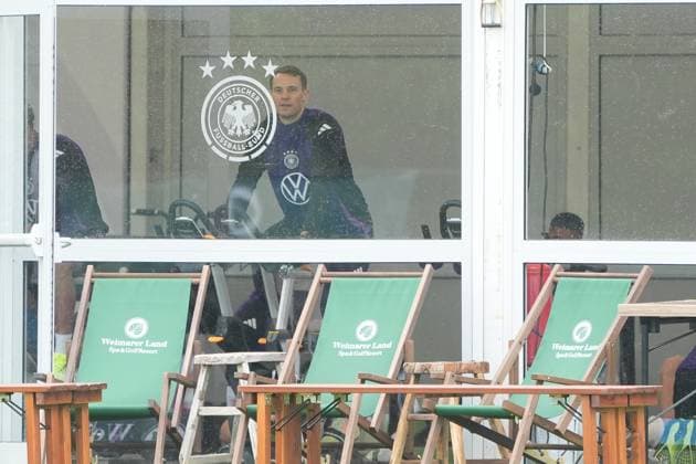 Goalkeeper Goalie Manuel Neuer Germany Germany trains on the ergometer Blankenhain 29 05 2024 Training camp for the German national team in preparation for the European Championship, Golf Resort Weimarer Land