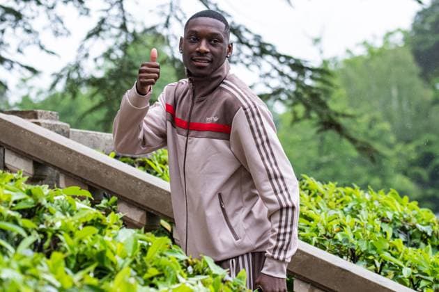 Rendal Kolo Muani FOOTBALL : Arrivee des joueurs de lÂ’Equipe de France - Clairefontaine - 29 05 2024 BaptisteAutissier Panoramic 