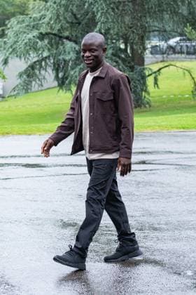 N™Golo Kante FOOTBALL : Arrivee des joueurs de lÂ’Equipe de France - Clairefontaine - 29 05 2024 BaptisteAutissier Panoramic 