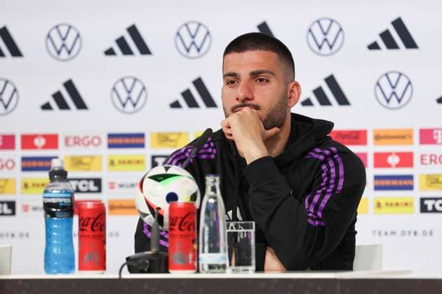 Deniz Undav answers questions from journalists, press conference day 3, training camp of the German national team, Schloss, 29 05 2024, Blankenhain, Germany